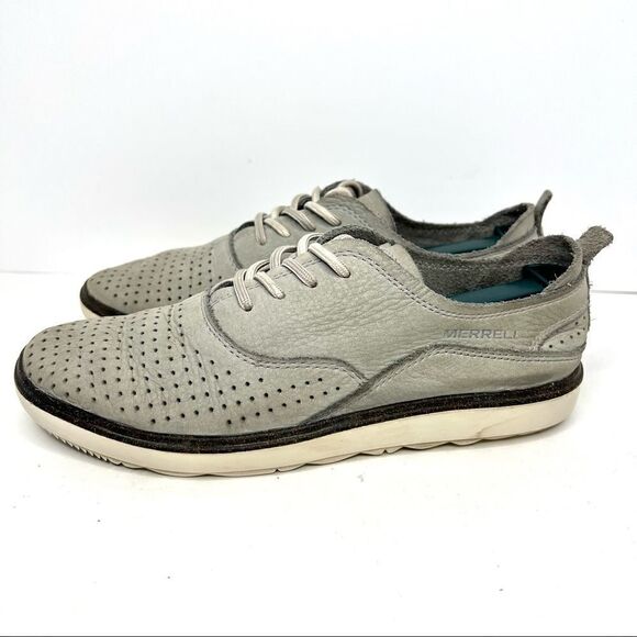 Merrell Around Town Lace Air Nubuck Sneaker Flats in Sleet 7 - Picture 3 of 10